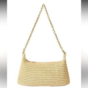 NWT WOMENS STRAW WOVEN CROCHET MINI SHOULDER TOTE BAG